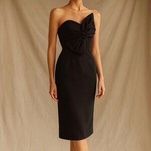 Club Monaco Black Strapless Bow Dress Size 0